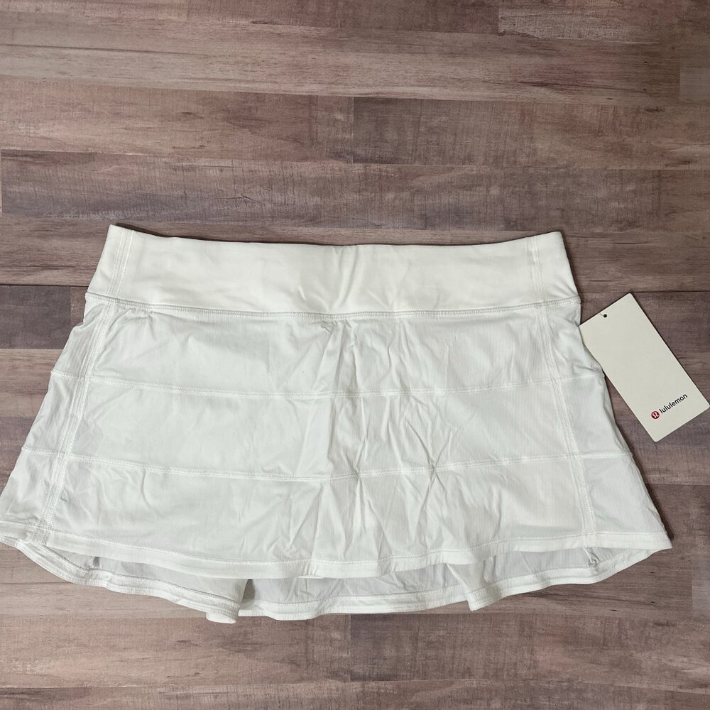 LULULEMON PACE RIVAL MR SKIRT *REGULAR LENGTH IN WHITE SZ 12 NWT